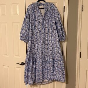 Blue and White Floral Dress hyacinth house